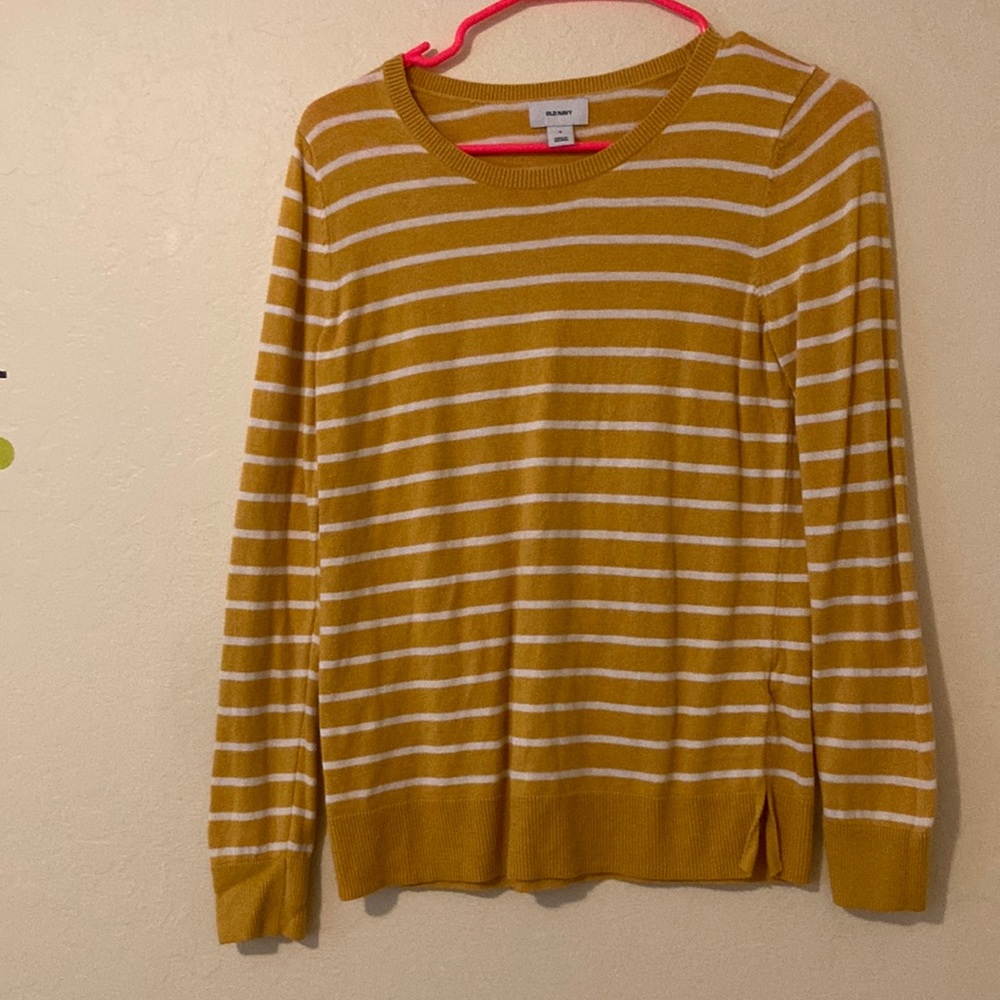 Old Navy Scoop Neck Sweater Yellow Striped size S